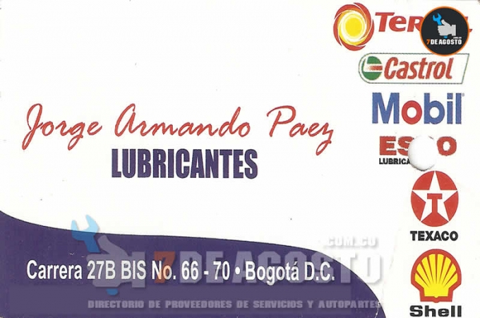 Jorge Armando Paez LUBRICANTES